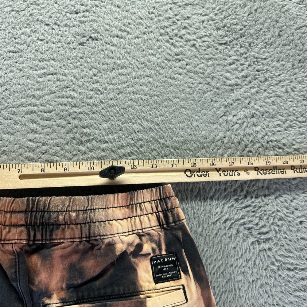 PacSun Pant Mens S Beige Tie-Dye Cotton Cargo Tapered Utility Jogger Stretch - Picture 8 of 10